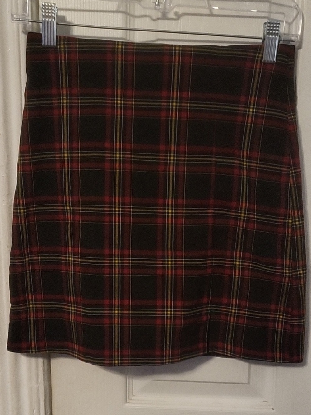 Topshop Plaid Mini Skirt in Navy  and Red